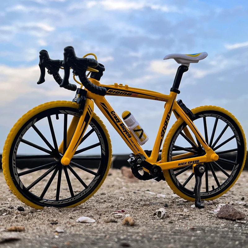 Modelo de bicicleta de montaña de aleación de Metal fundido a presión, plegable, carreras de carretera, modelo de bicicleta de montaña, colección de