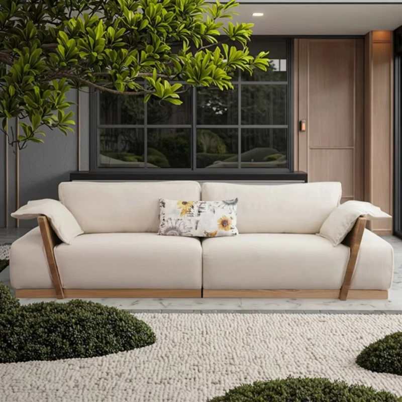 

Garden Outdoor Sofa Set Modern Luxury Solid Wood Living Room Furniture
