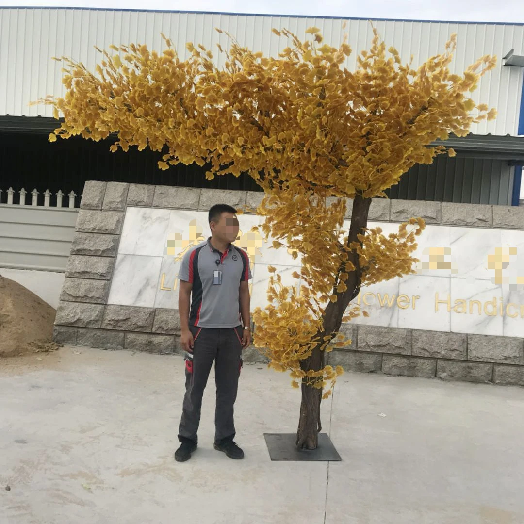 

Large simulated ginkgo tree wishing tree gold leaf landscaping decoration hotel shopping mall wedding project fake tree