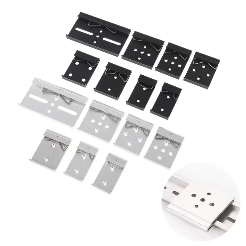25MM 35MM 45MM Metal DIN Rail Fixed Clamp Clip Relay Mounting Buckle Simple Fixing Rack With Mounting Holes