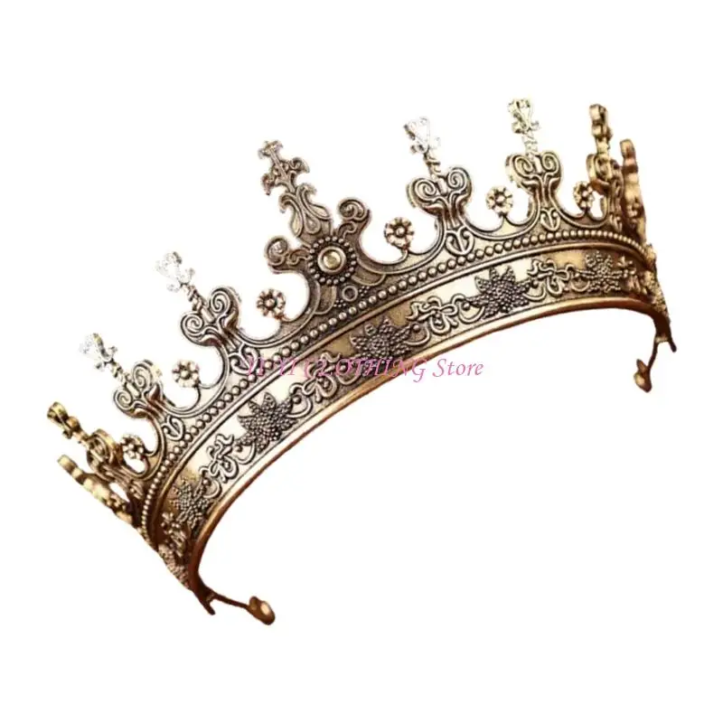 N5KF – bandeaux diadèmes baroques, couronne en métal pour mariée, couronnes cérémonie mariage pour occasions formelles,