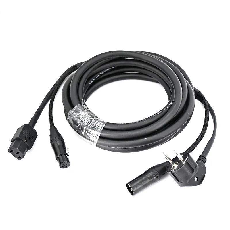 3\5 Pin Schuko to IEC Plug XLR Combo Cable 1m 1.5m 2m 5m 10m Signal Power Hybrid Cable for Active Speakers Audio