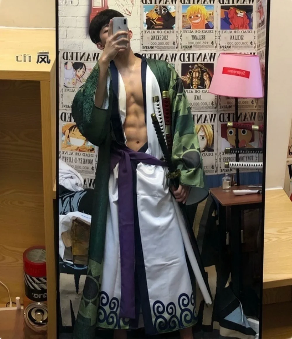 Nuevo Disfraz de Cosplay Estilo Japonés del País de Wano 2026 - Kimono Yukata de Zoro, Kin'emon, Luffy y Nami para Representaciones Escénicas