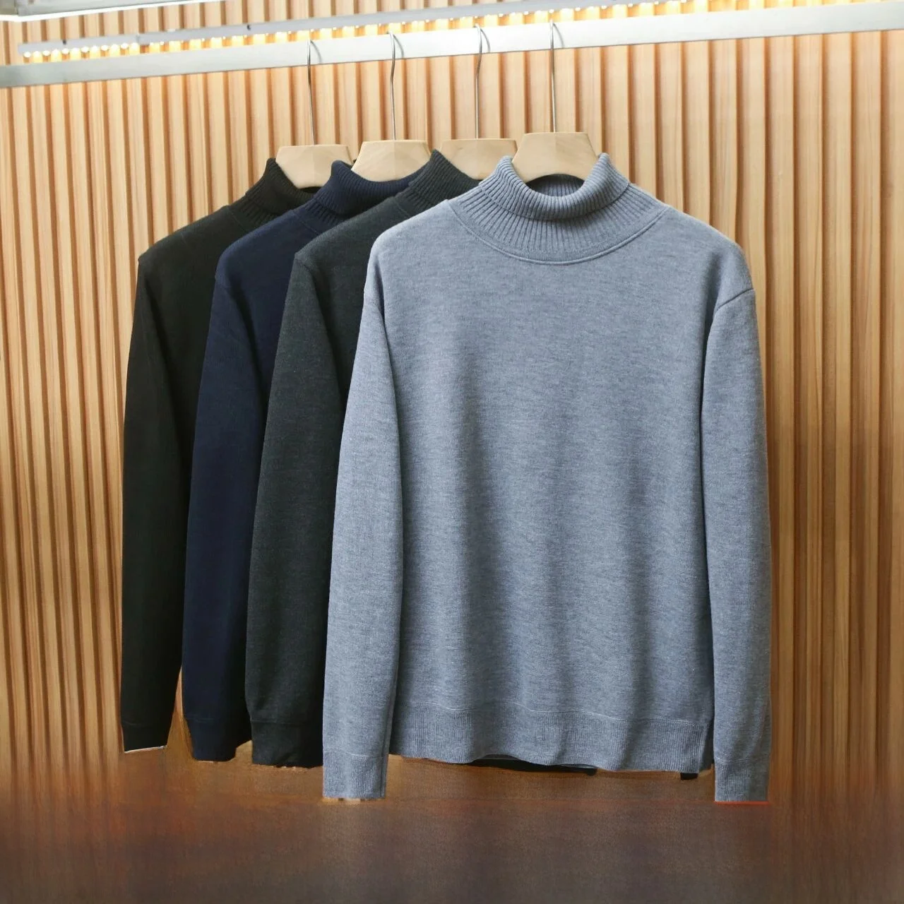 

Thiened Fce вязаный свитер с высоким воротником для мужчин, теплый термостойкий свитер, осень-зима, обычный крой Long Sve Crew Ne