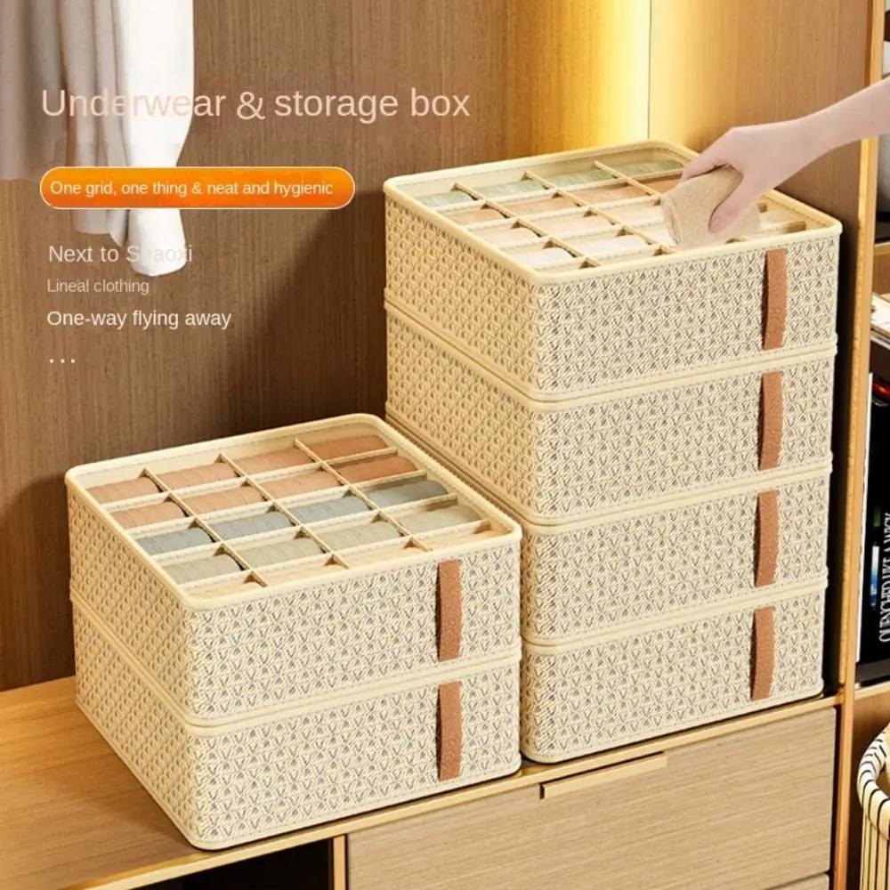 Underwear Storage Box With Compartments Multi-function Wardrobe Organizer Underwear Socks Bra Storage Boxes