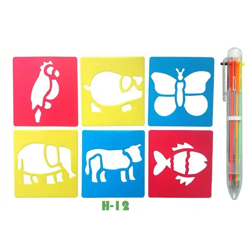 DIY Cartoon Shape Drawing Stencils for Educational Art