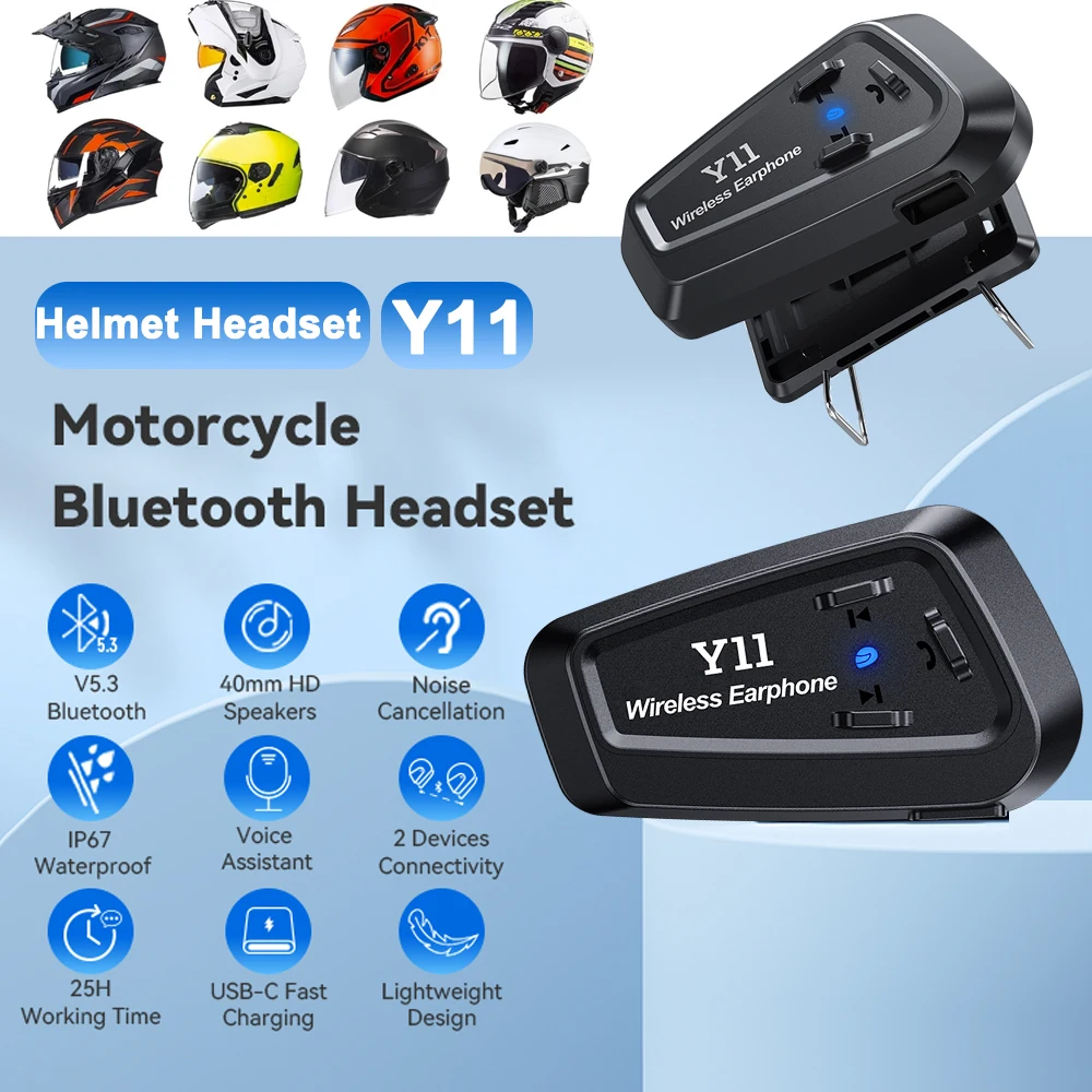 

Mini Size Motorcycle Helmet Headset Bluetooth 5.3 Stereo Helmet Headphone Ip67 Waterproof Bluetooth Motorcycle Wireless Headset