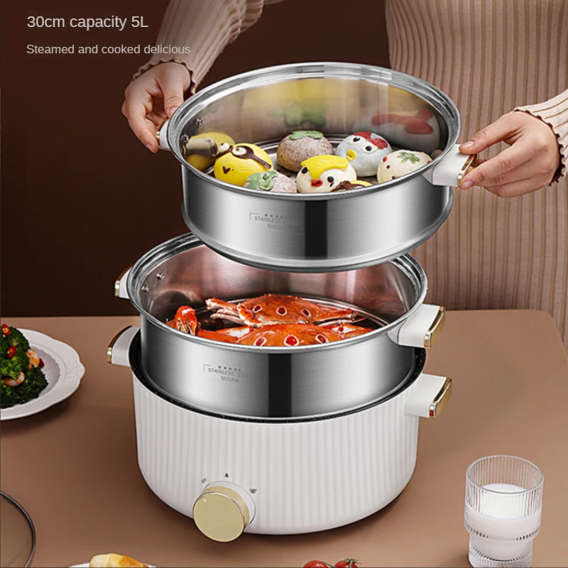 Electric steamer household multi-functional three-layer large-capacity stainless steel   for cooking and stewing