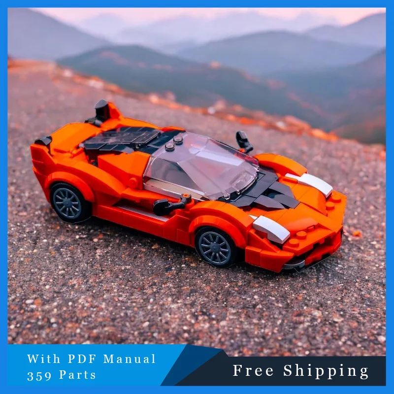 

359 шт. MOC креативный крутой оранжевый городской скоростной спортивный автомобиль, строительные блоки, модель для детей, набор игрушек для сборки «сделай сам», Рождественский подарок для мальчика