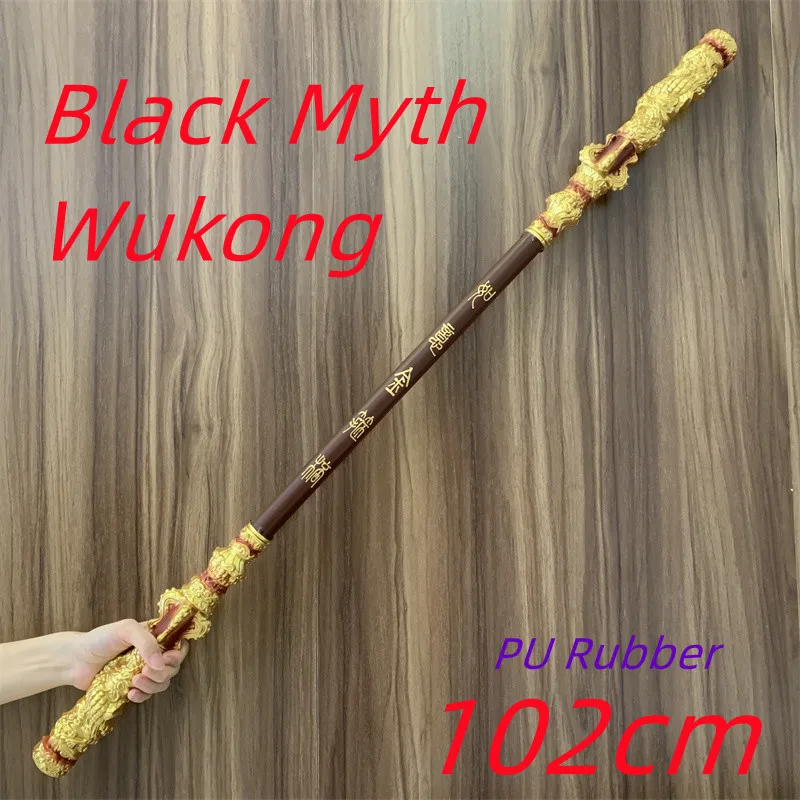 Big Ruyi Golden Cudgel Thickened Dragon Ver. Monkey King Game Black Myth Cosplay Wukong Prop Weapon 1:1 Safety Rubber Halloween