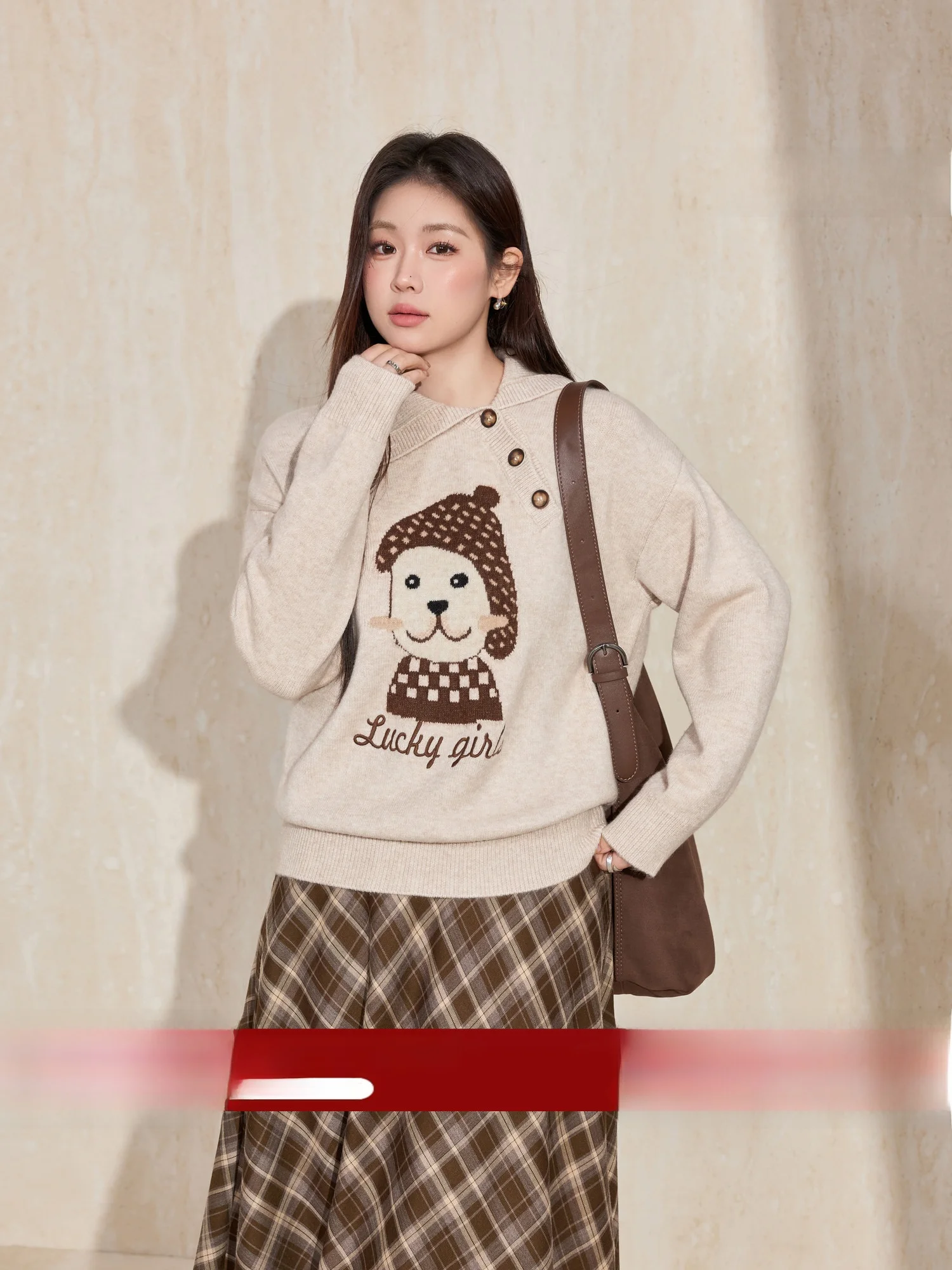 

Blue Language plus Size Casual Dog Sweater Women Winter Thi Warm Knitted irt Loose Fit Regular Sve Long Winter 2025