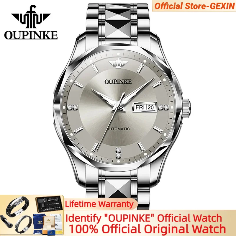 

OUPINKE 3295 Men Watch Imported Automatic Movement Calendar Week Waterproof Luminous Mechanical Watch for Men NEW