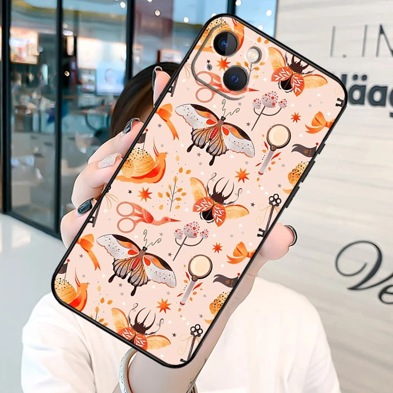 Cottagecore Frog Mushroom Moon Witchy Bumper Phone Case For iPhone 11 12 13 14 15 16 Pro X XR XS Max Plus Back Cover