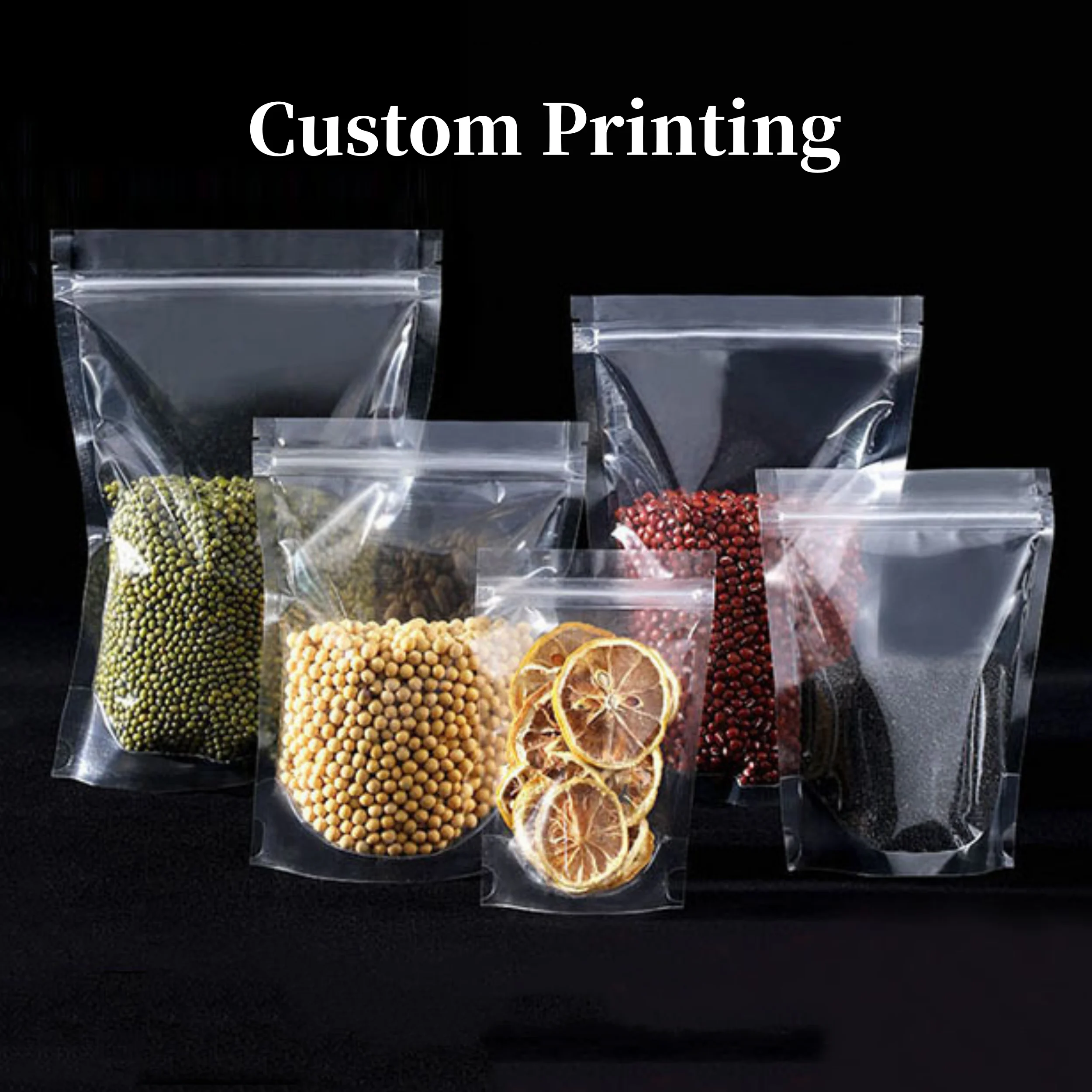 

50 шт. прозрачные пакеты для упаковки пищевых продуктов с ручкой на молнии, самозапечатывающиеся пакеты для хранения конфет и орехов, многоразовые пакеты