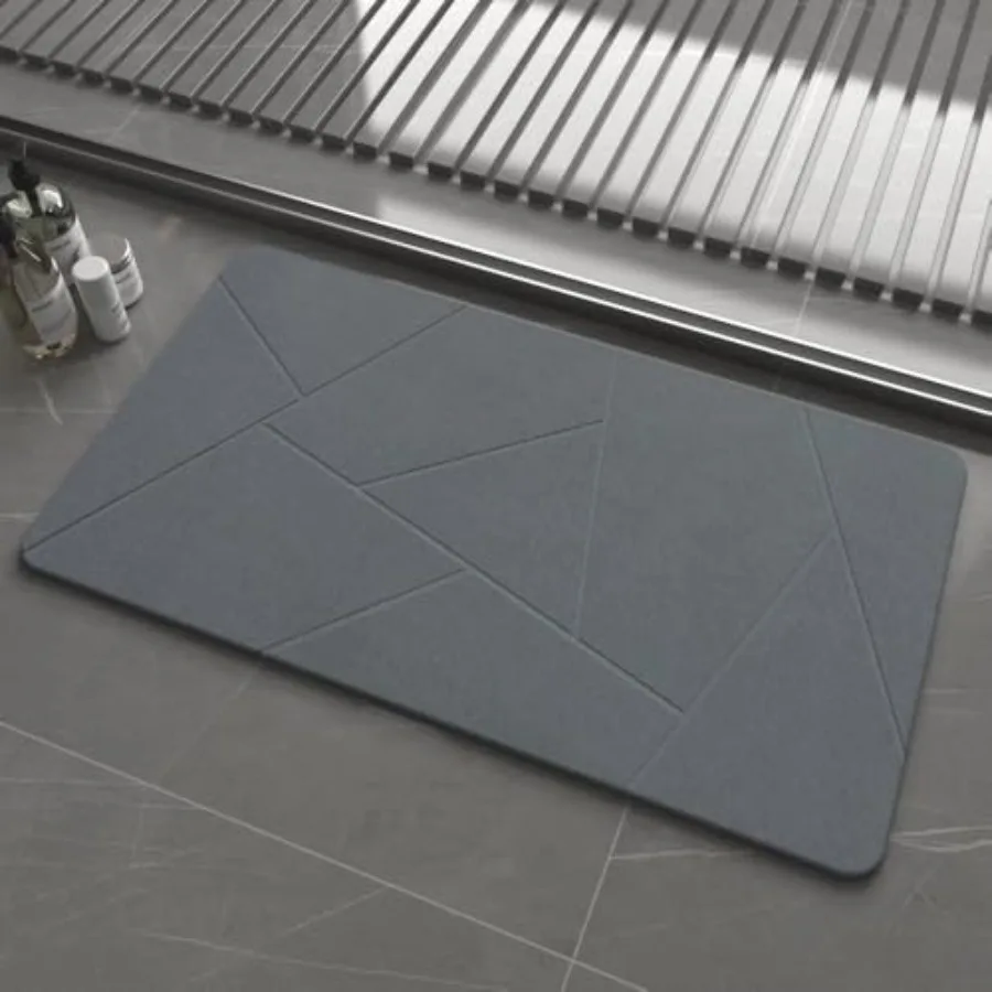 

Extra Large Stone Bath Mat 30'' x 17'' Diatomaceous Earth Non-Slip Stone Shower Mat Super Absorbent Diatomite Stone Mats for Ba