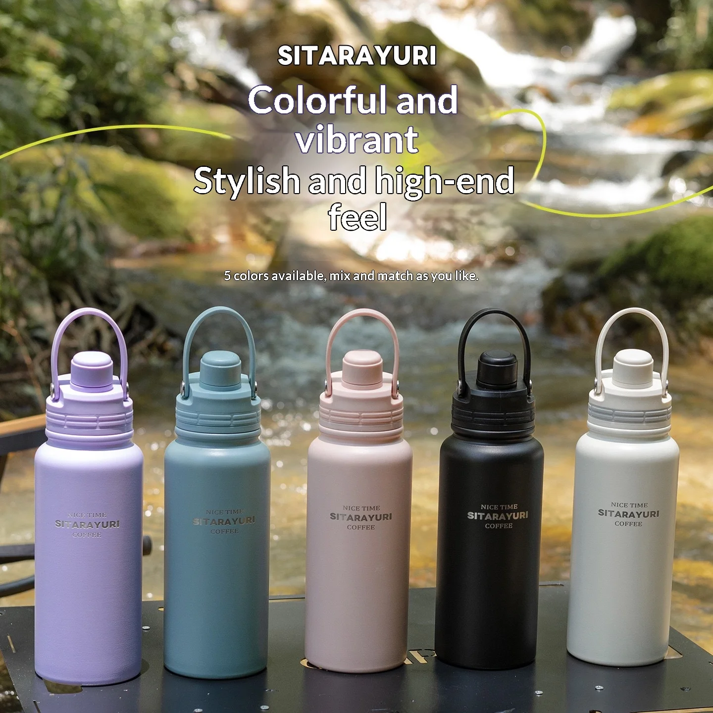 

New Magnetic Cap Cover Simple and Portable Hand-held Outdoor Large-capacity Space Pot Portable Double-drinking Insulated Cup