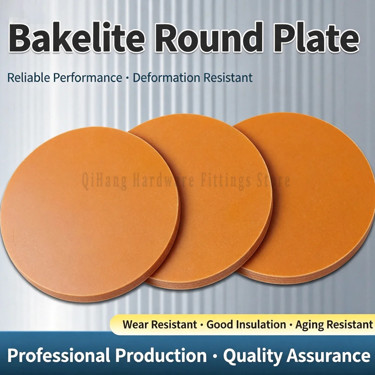 Orange Red Bakelite Round Disc Sheet Phenolic Resin Insulation Board for CNC Machining Electrical DIY High Temperature Resistant