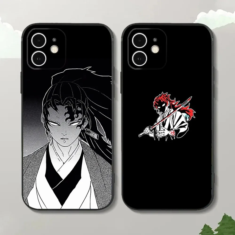 

D-DemonS S-Slayer Yoriichi Tsugikuni Phone Case For iPhone15,14,13,12 Mini 11 Pro XR,X,XS,MAX 7,8 Plus Silicone Cover Soft Black