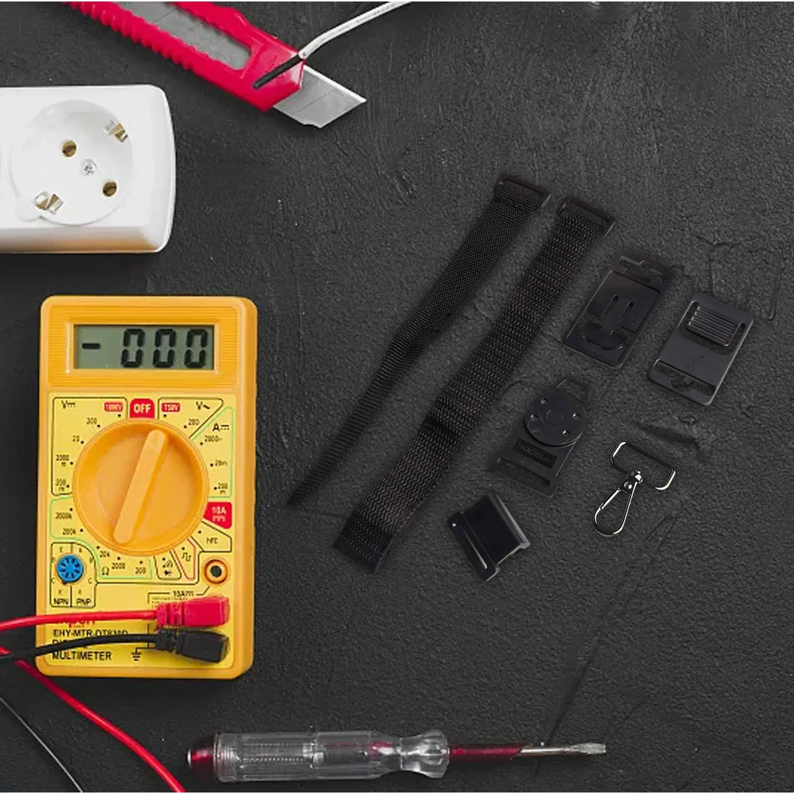 Hanging Strap with Clip and Magnet for MultiFor Meter 5 Pack for Hands-Free Operation in Electrical Applications