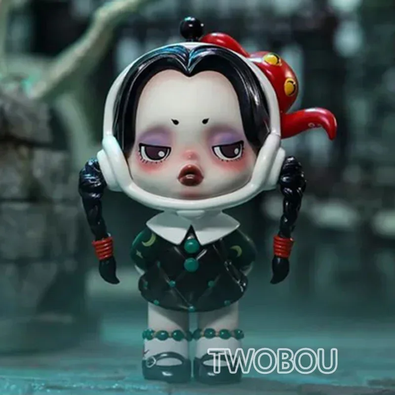 POP MART Skullpanda Addams Family Series Blind Box Anime Action Figure Guess Bag Ornament Figurines Desktop Dolls Model Gift