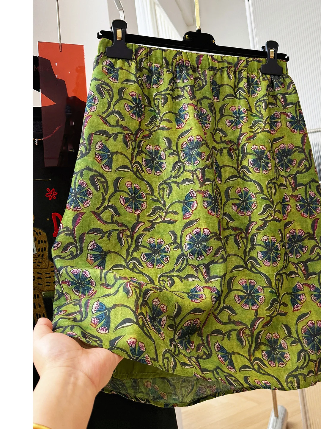 Unique Beautiful Floral Half Skirt Women's High Waist Slim A-Line Five-Quarter Short Skirt Summer New Arrival Commute Style