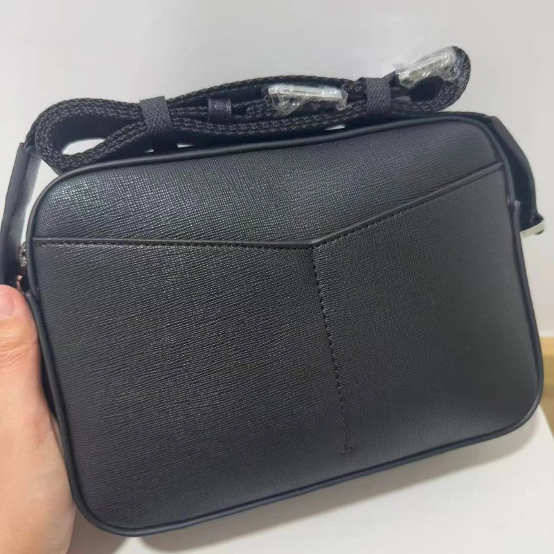 

Luxury Mens Crossbody Bag Black Leather Single Shoulder Bag Waterproof Wear Resistant for Daily Occasions Fashion Casual Bag