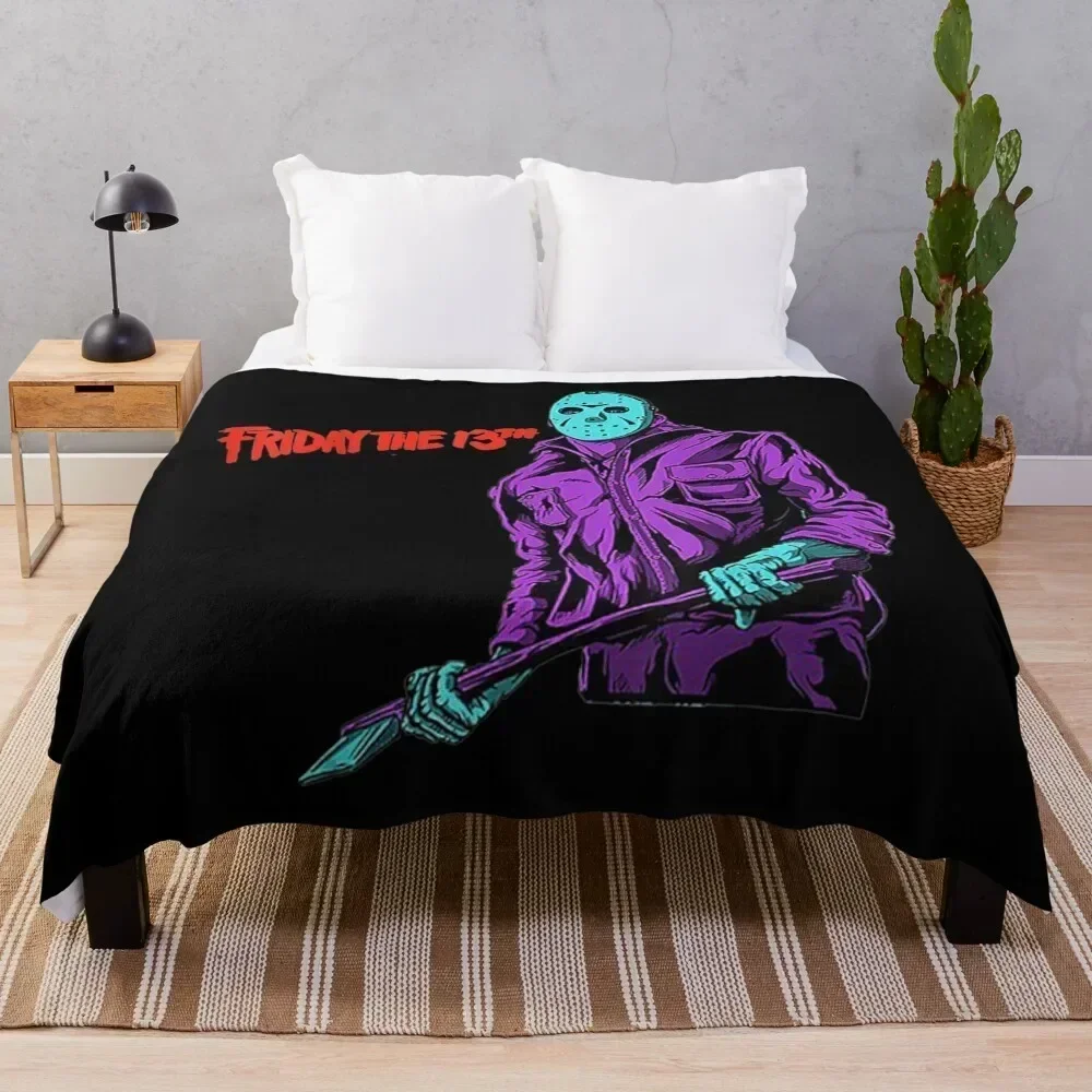 

Halloween Horror The Killer Wearing Scary Mask Movies Fans Gifts Throw Blanket Bed Luxury Blankets
