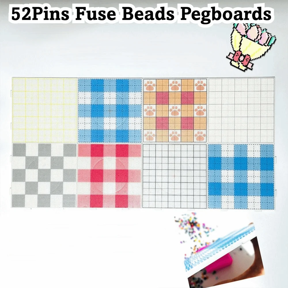 High Quality 2.6mm Bean Board DIY Make Puzzle Heat Resistant 52Pins Fuse Beads Pegboards Handmade Crafts Decor Hama Beads Tool