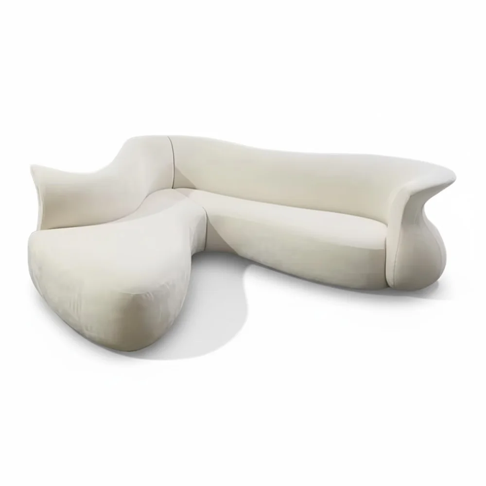 Modernes Abstraktes Wolkenförmiges Sofa für Wohnzimmer, Schönheitssalon, Empfang, Apartment, Schule - Komfort-Couch mit Organischer Krümmung