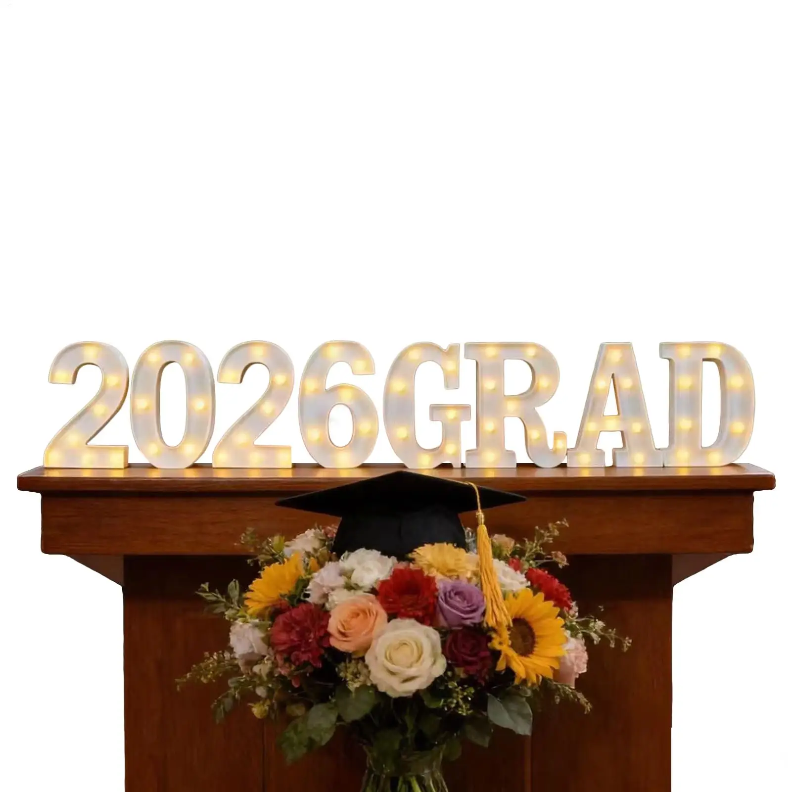 

Световые буквы-надписи для выпускного вечера, светодиодные украшения для выпускного в средней школе, декор для детского сада, дошкольных учреждений, колледжа, спальни