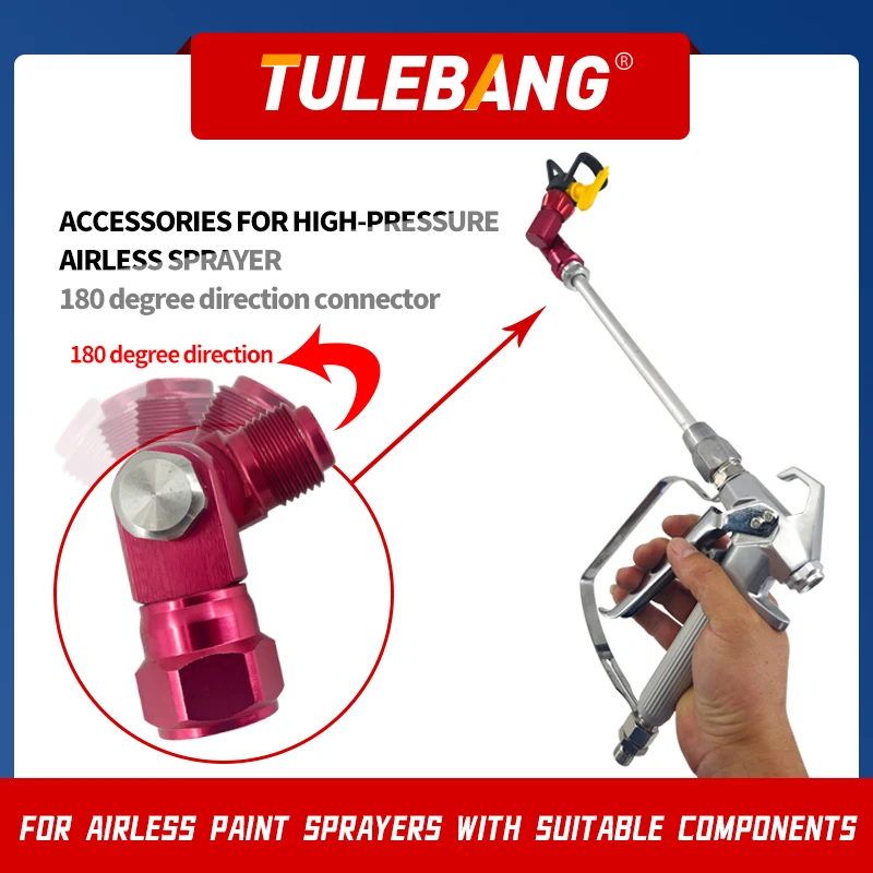 High pressure airless spray paint machine parts spray gun 180 degree direction joint spray paint tool accessories