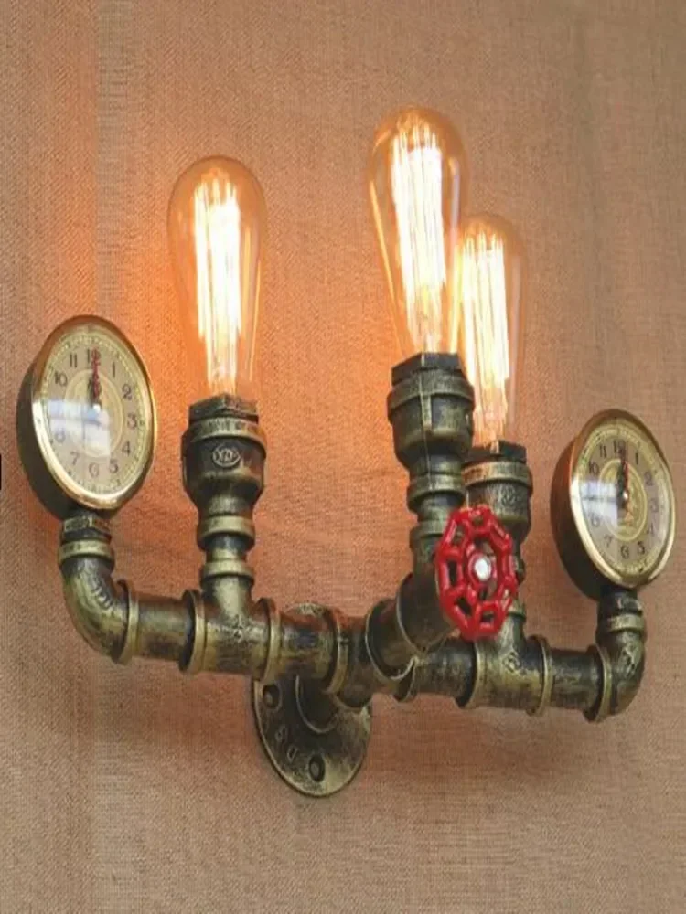 Tubo de água criativo lâmpada de parede do vintage luz led edison retro loft estilo industrial arandela luminárias arandela lampara pared