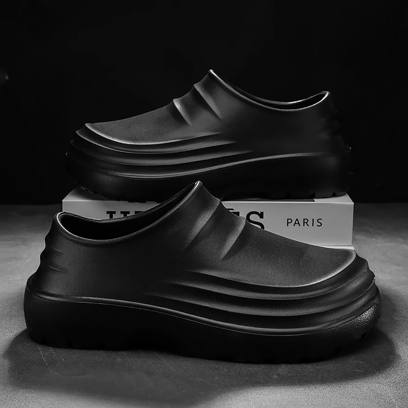 Chef-Sandalen für vier Jahreszeiten, Unisex, wasserdicht, rutschfest, für den Außenbereich, Freizeitsandalen für Herren, Hotelküche, Arbeitsschuhe, leichte Regenschuhe für Paare