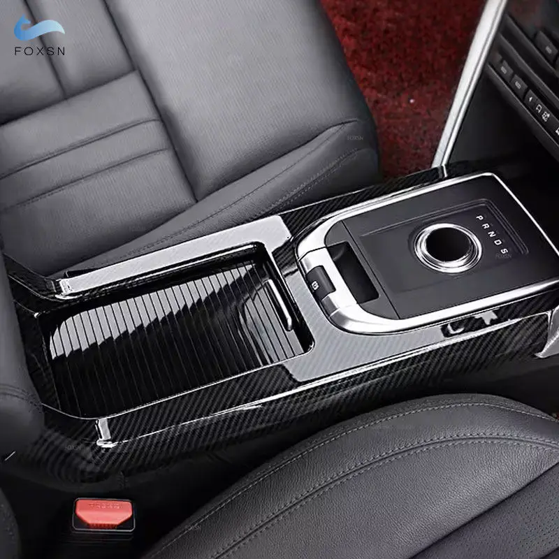 

Для Land Rover Discovery Sport 2015 2016 2017 2018 2019, текстура из кабонового волокна, центральная консоль автомобиля, панель переключения передач, накладка на рамку
