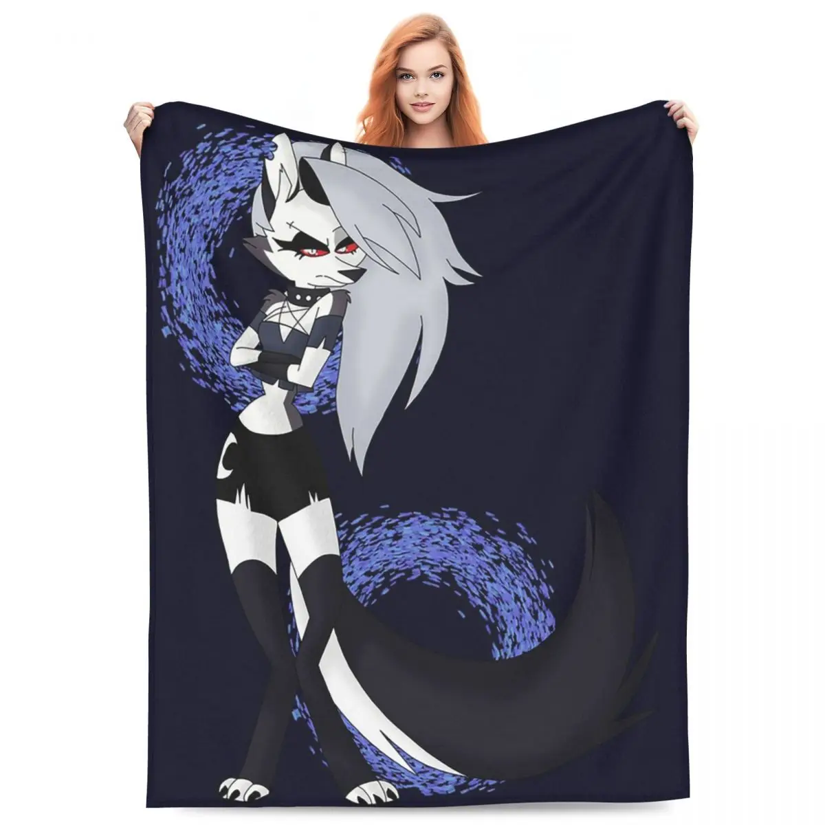 Loona Collage Helluva Boss Anime Blankets Flannel Sofa Throw Blanket Portable for Home Bedroom Travel Throws Bedspread Quilt