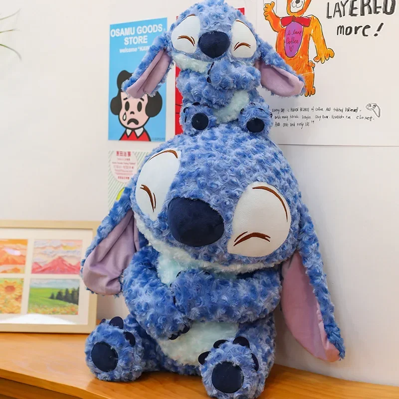 30-80cm Disney Lilo and Stitch Plush Toys Anime Plushie Cartoon Blue Stich Dolls Kawaii Pillow Stuffed Children's Birthday Gift