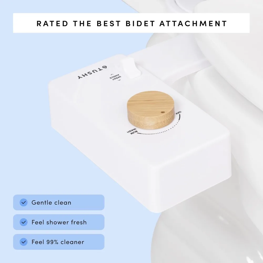 

Bidet Seat Attachment - A Non-Electric Self Cleaning Water Sprayer with Adjustable Water Pressure Nozzle,Angle Control（Platinum）