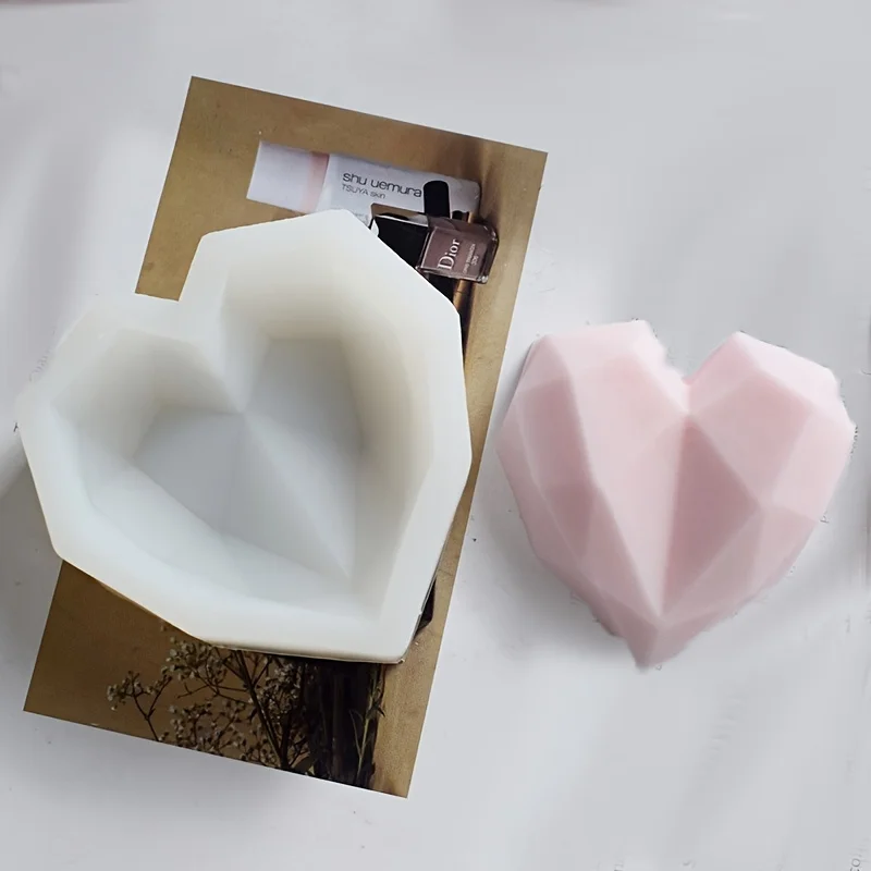 1 piece, cut love silicone mold, mousse ice cream, chocolate cake decoration, soap, aromatherapy gypsum