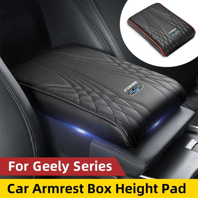 Car Armrest Box Height Pad Leather Memory Foam Height Pad For Geely Coolray Geometry E Emegrand Monjaro Ec8 X7 CK2 GL GS Auto