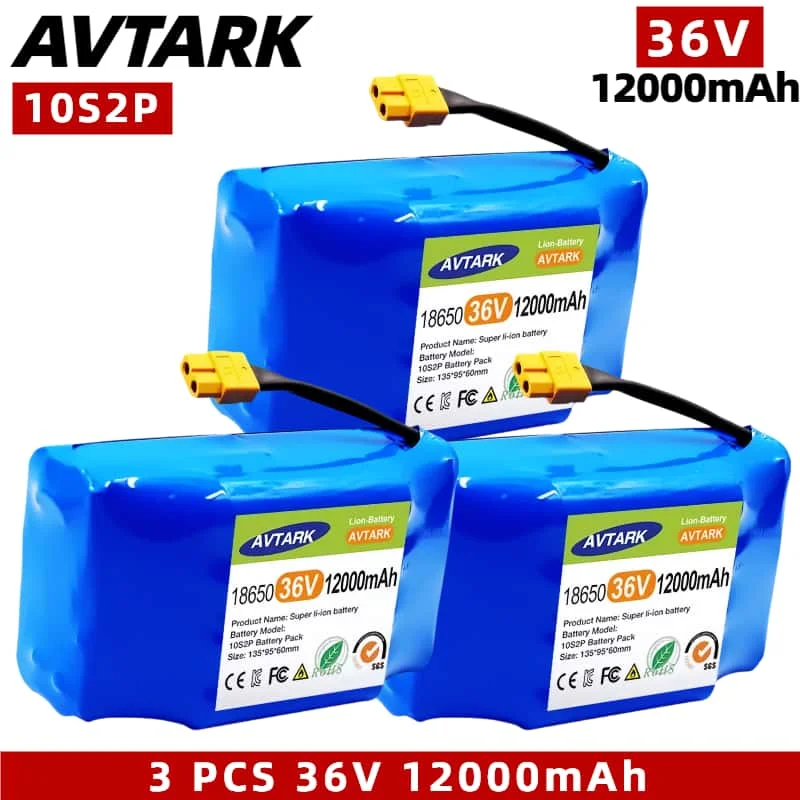 NEW 36V12Ah 10s2p Lithium Rechargeable Battery,True for Electric Self-balancing Scooter HoverBoard Unicycle, Exceptional Battery