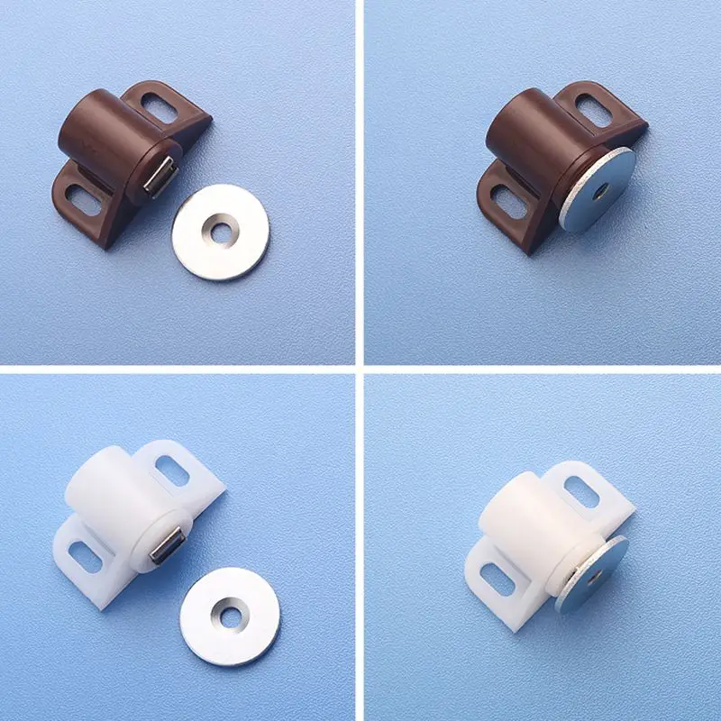 ABS Round Magnetic Door Catches Latch, Cabinet & Furniture Shutter Magnetic Catch Closer for Cupboards, Drawers, Closet