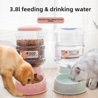 Pet automatic water dispenser, grain storage bucket, cat water dispenser, Teddy automatic feeder 3.8L large dog supplies