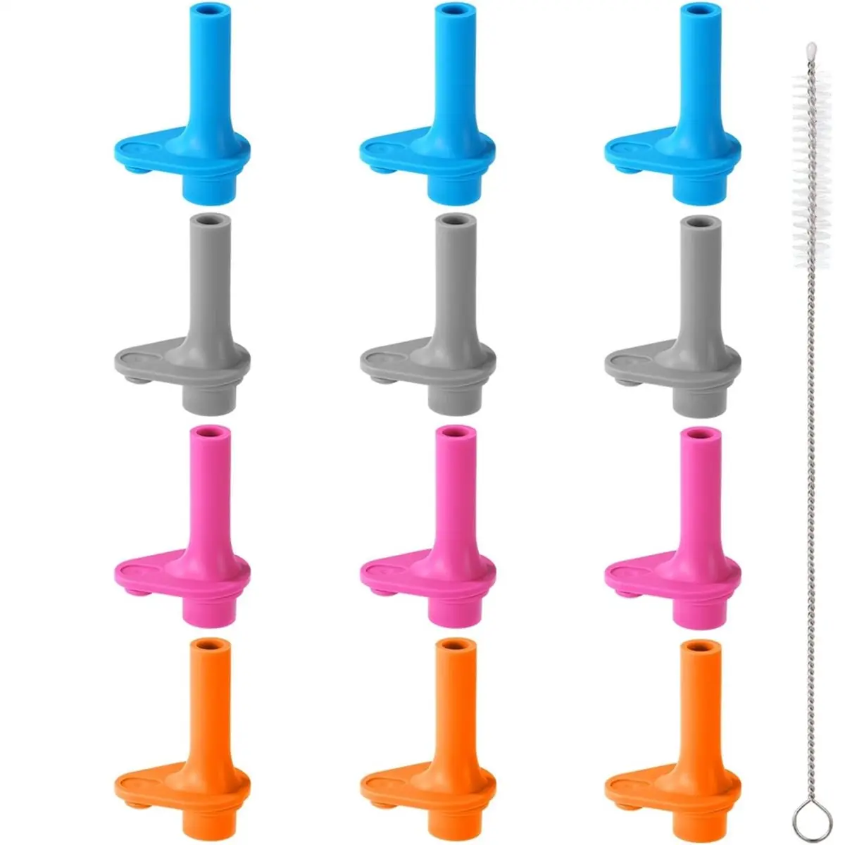 HITL 12pcs Bite Valve for Zak, Silicone Mouthpiece with Cleaning Brush Leak-Proof Straw Cup Lid Accessories Parts 15oz