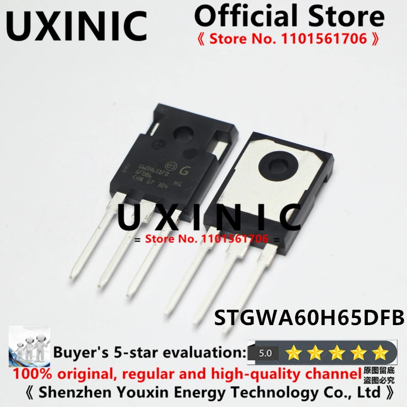 UXINIC  100% New Imported Original  STGWA60H65DFB G60H65DFB TO-247 IGBT tube 650V 60A