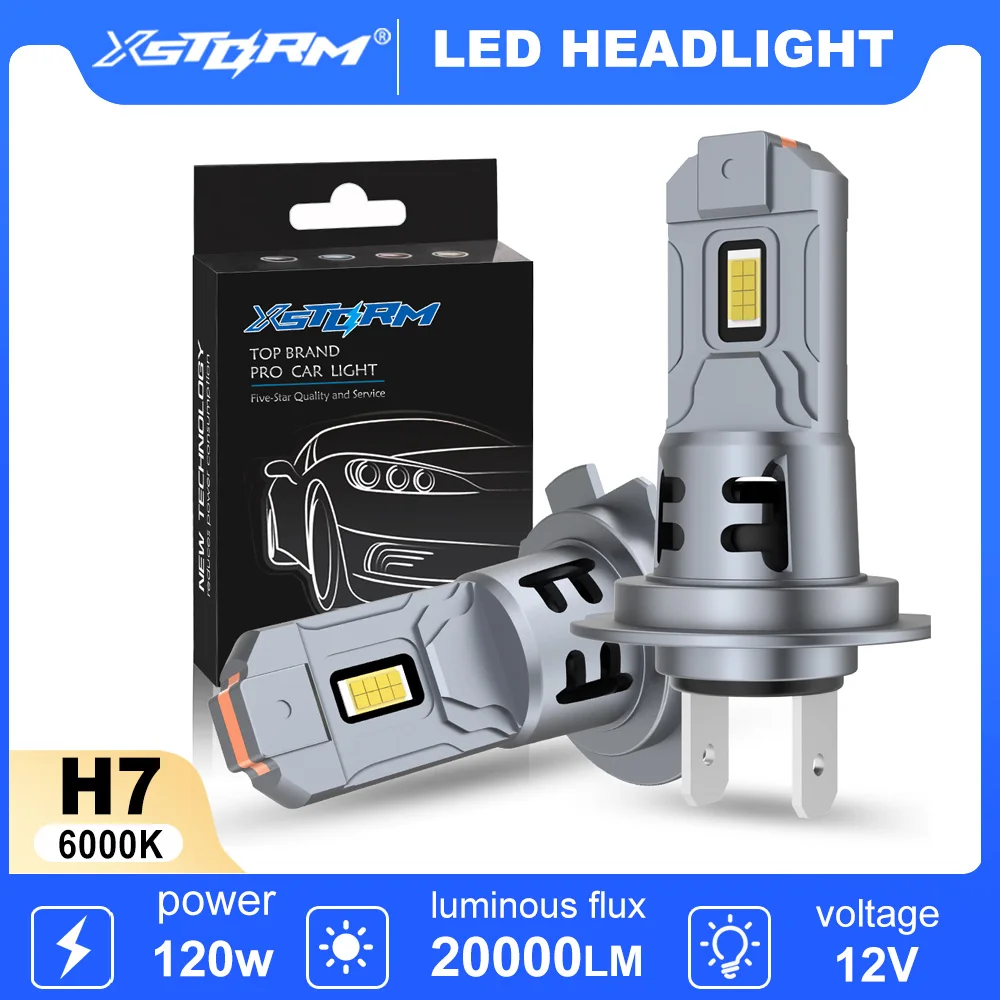 

XSTORM H7 LED Headlight Bulbs 120W 12V Turbo Lights 20000LM CSP for Car Headlamp LED H7 Auto Diode Lamps Automobile Driving Lamp