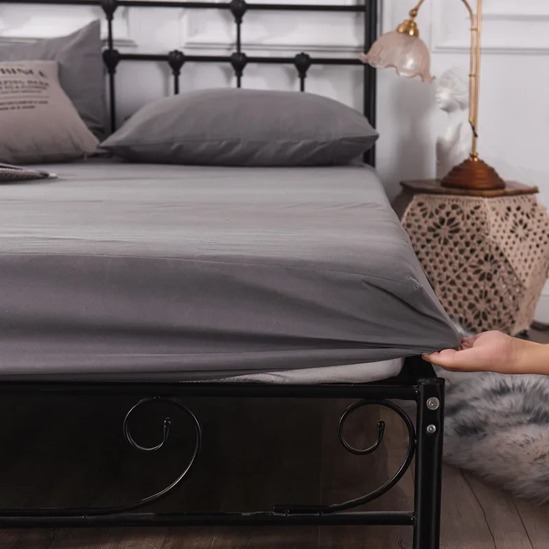 

Super Waterproof Bed Cover Washable Mattress Cover Solid Color Queen King Bed Protector Weatherproof Mattress Topper For Bed