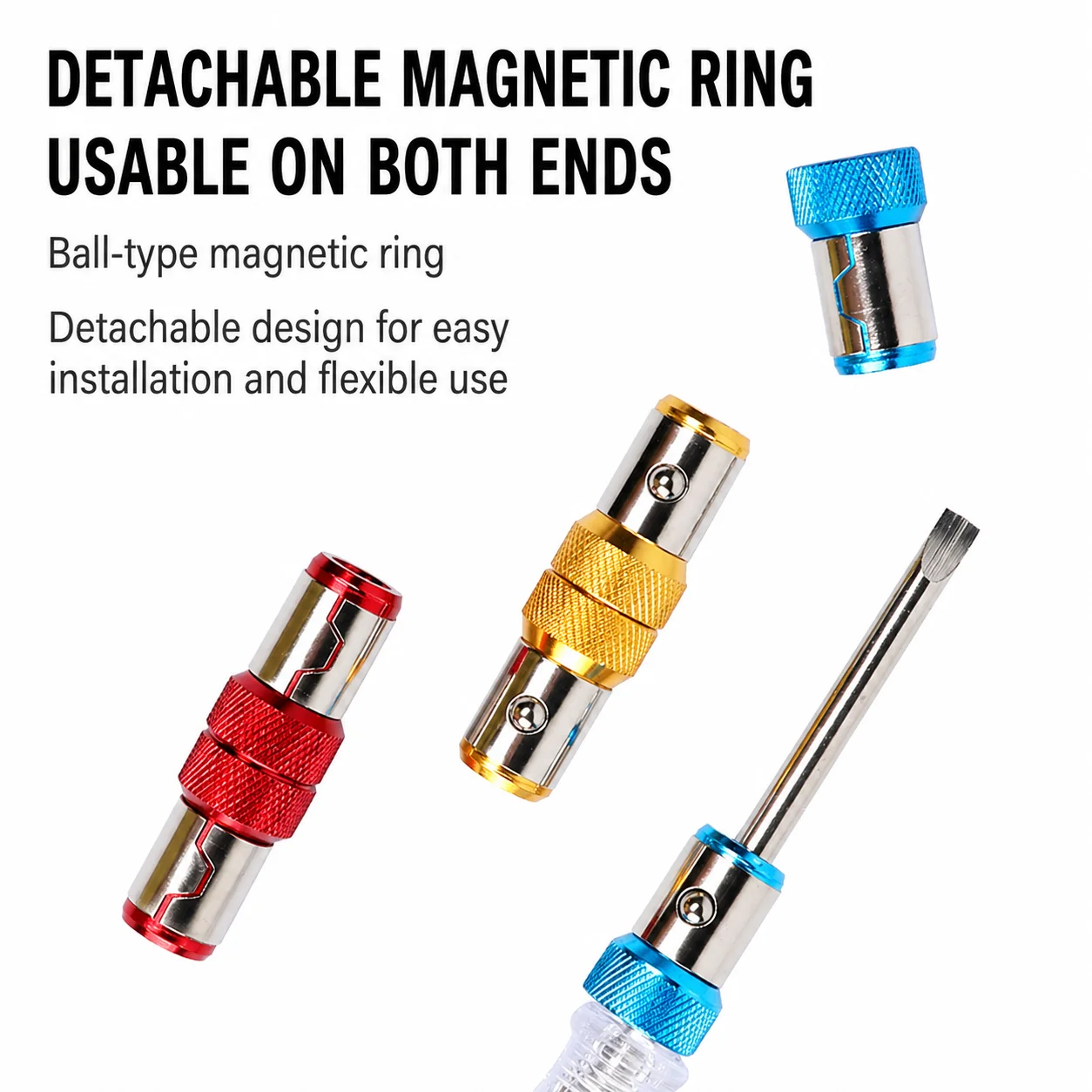 Rafford Screwdriver Bit Magnetic Locator — With Magnetizing Ring and Quick-Release Function, Compatible with Electric Drills