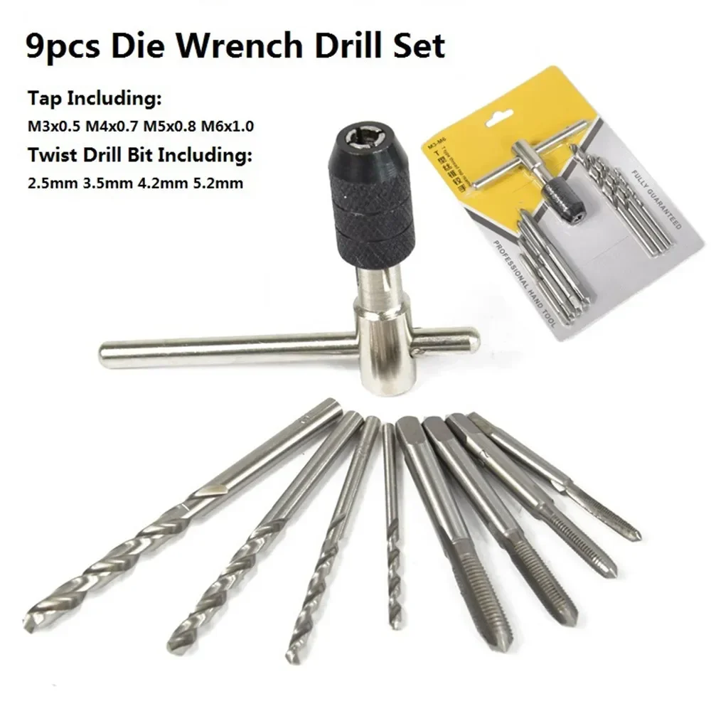 Tap Wrench Set 6/8/9 Pcs Hand ping Tool Holder Twist Drill  Screw  Threading