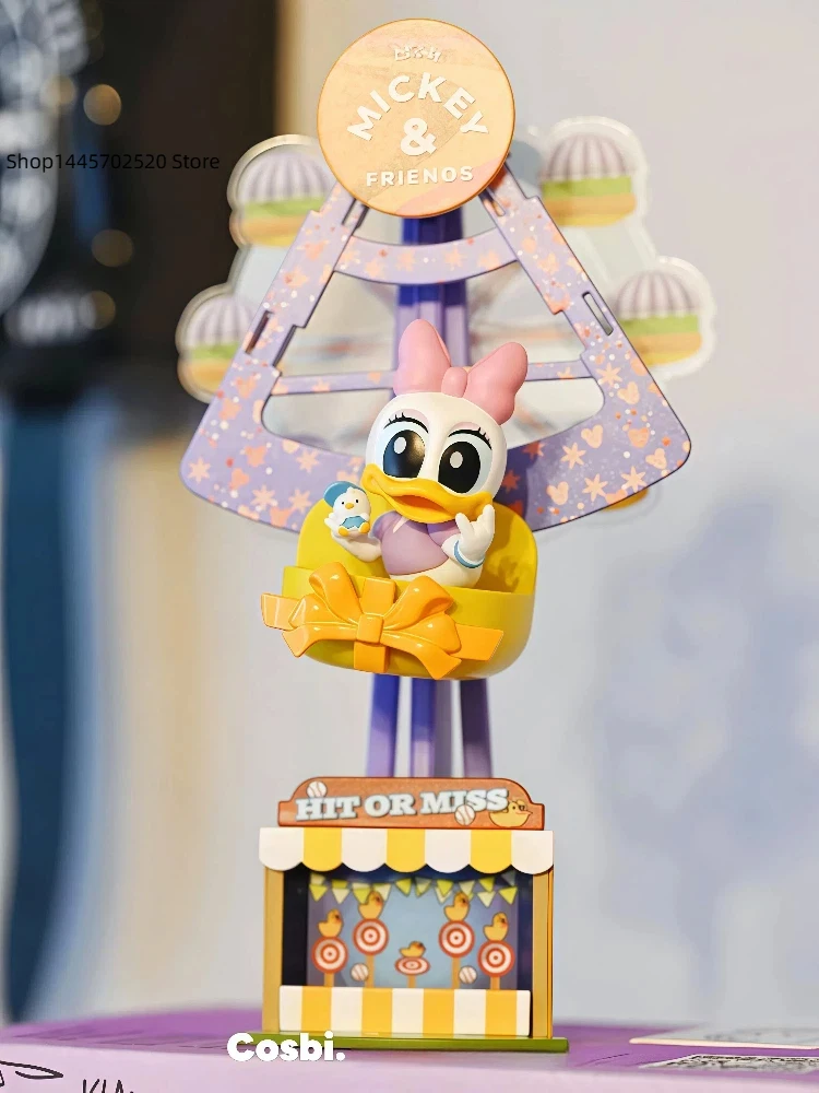 Disney Cosbi Mickey & Amigos Roda Gigante Caixa Surpresa Figuras Miniatura Montáveis Decoração de Casa Colecionável Conjunto Completo