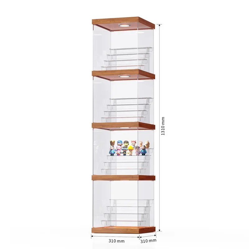 acrylic with lamp, display shelf blind box, doll acrylic display cabinet, model toy storage box.